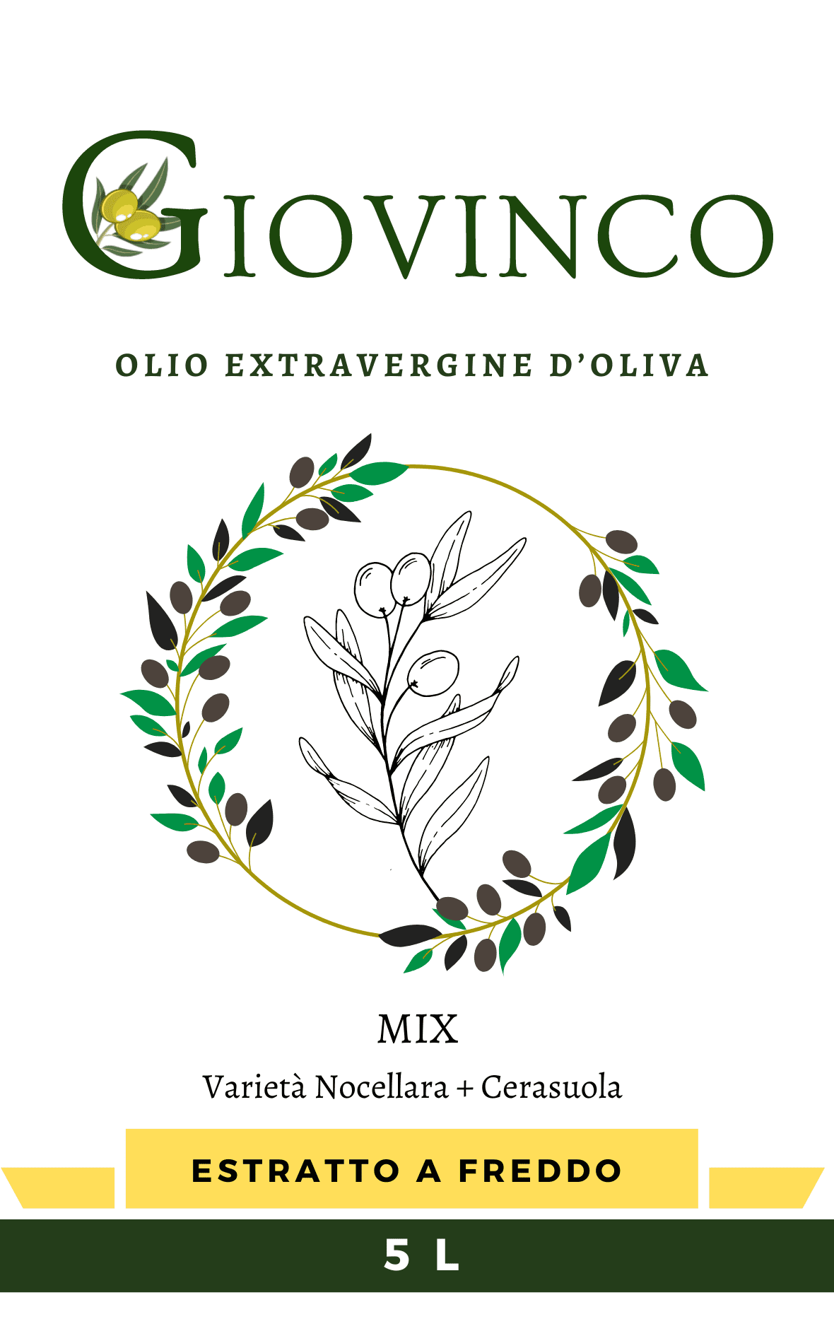 Olio Extravergine di Oliva Mix Nocellara-Cerasuola - Olio Giovinco