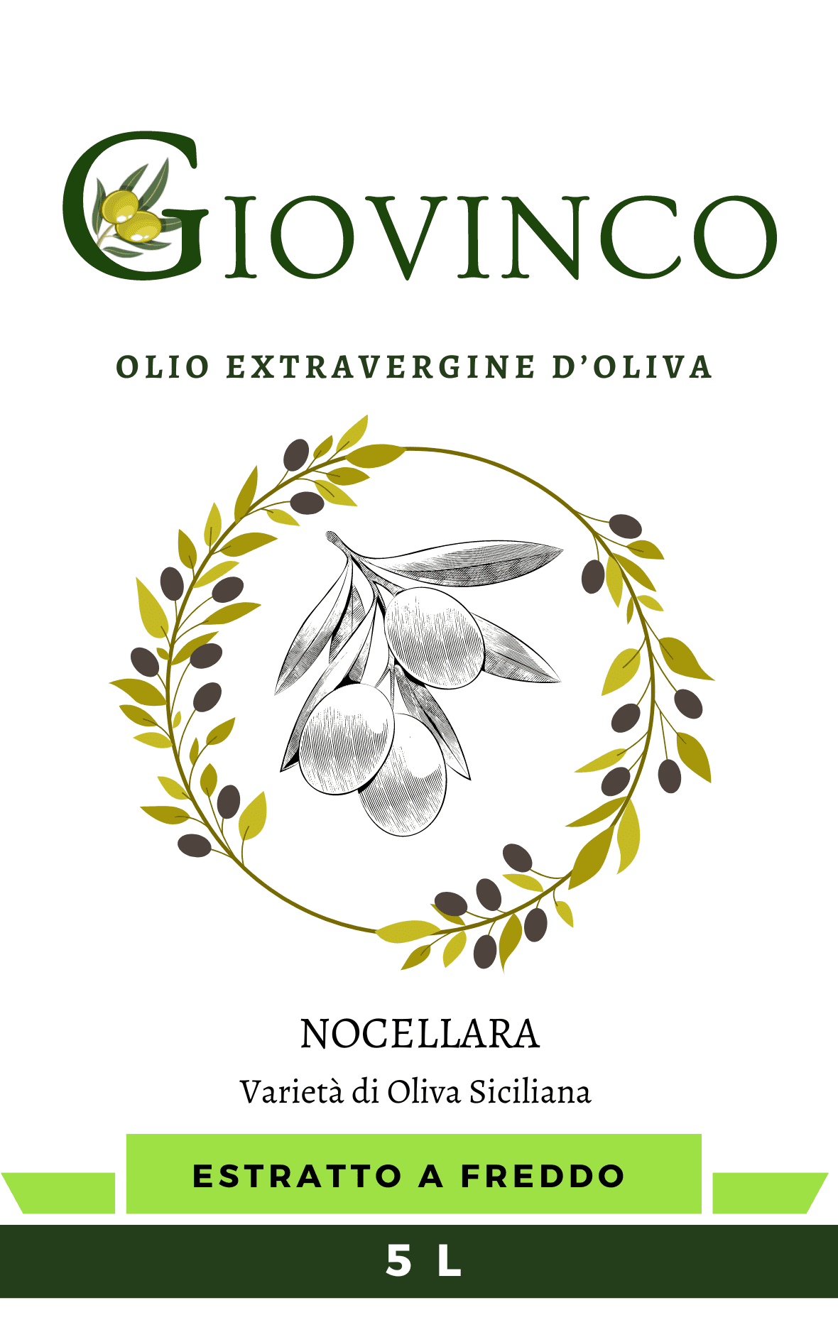 Olio Extravergine di Oliva Nocellara - Olio Giovinco